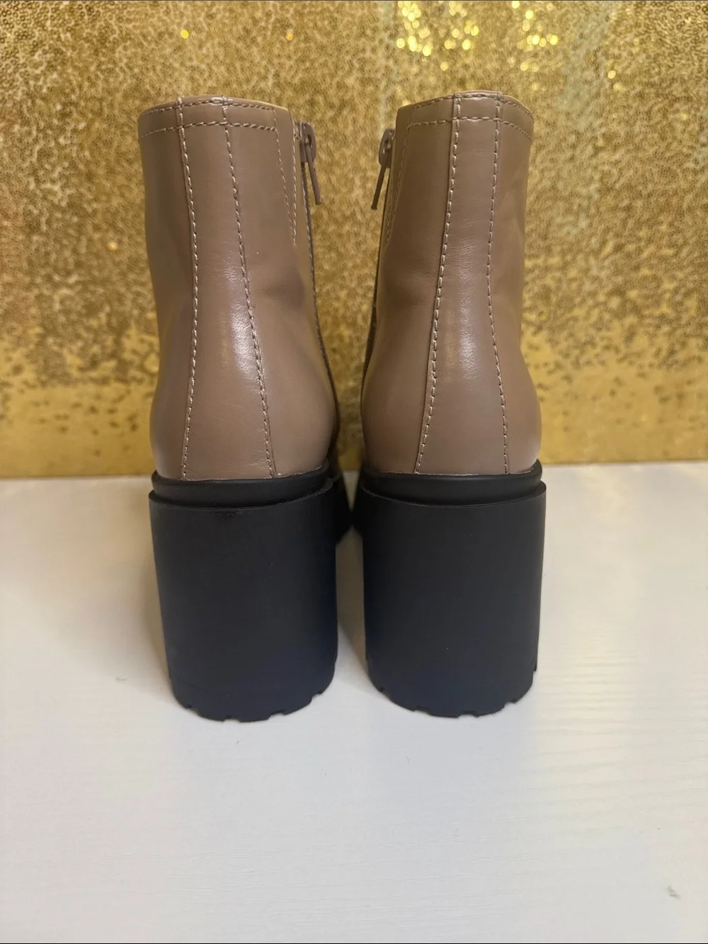 Jeffrey Campbell Anemone Ankle Boots Nude Leather Platform Ankle Boots